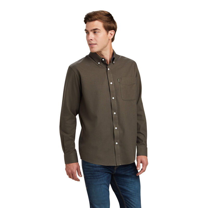 Camisas Ariat Clement Verde Oscuro Hombre - Chile 953-LJMEGU